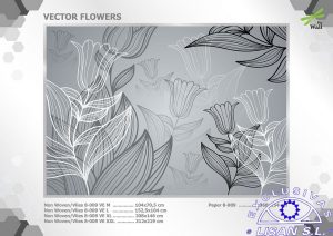 Fotomurales decorativos Flores Blanco y Negro