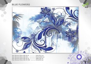 Fotomurales decorativos Flores Azules