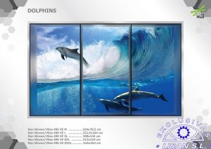 Fotomurales decorativos Delfines 1 dividido