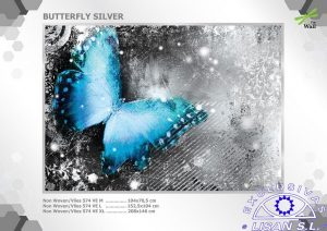 Fotomurales decorativos Mariposa Plata