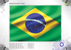 Fotomurales decorativos Bandera Brasil Ondulante