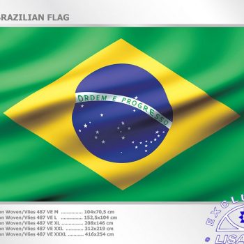 Fotomurales decorativos Bandera Brasil Ondulante