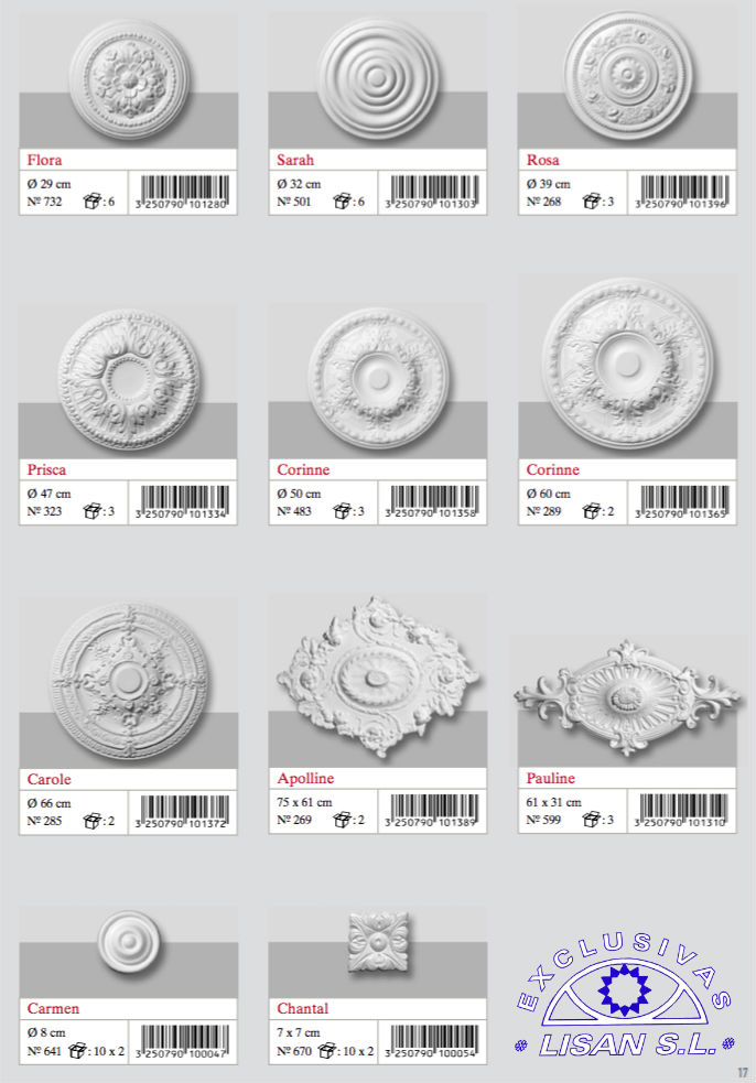 Referencias rosetones poliuretano